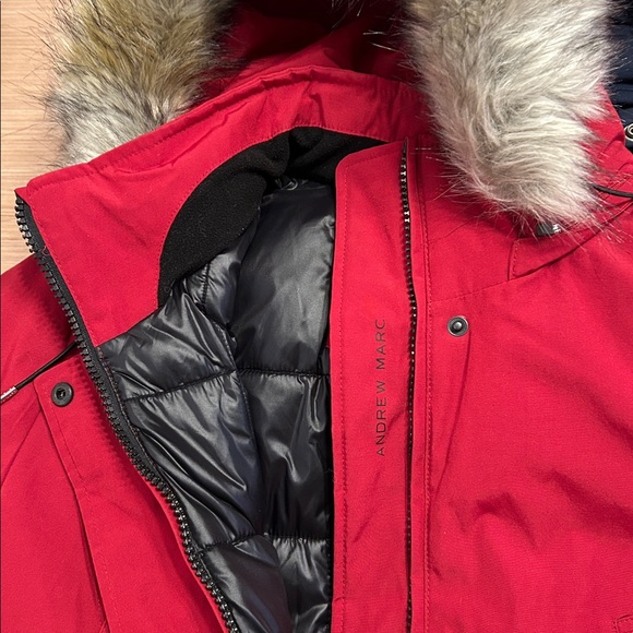 Andrew Marc Black and Red Quilted Parka Size   XL   NWOT - Picture 3 of 7